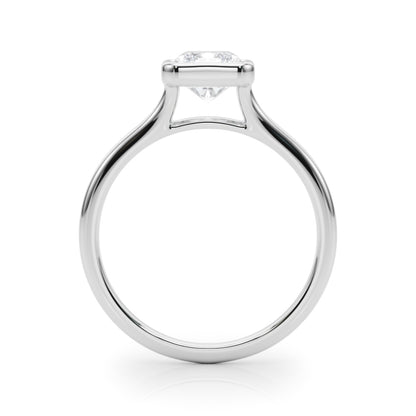 Lab-Grown Radiant Cut Diamond Bezel Set Solitaire Engagement Ring. 