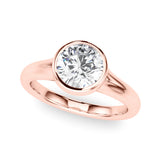Luxe Solitaire Rd Bezel Set Round Diamond Engagement Ring — 9K/18K Gold & Platinum