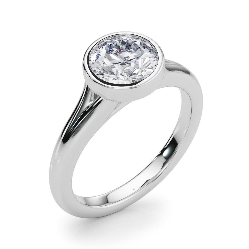 Luxe Solitaire Rd Bezel Set Round Diamond Engagement Ring — 9K/18K Gold & Platinum