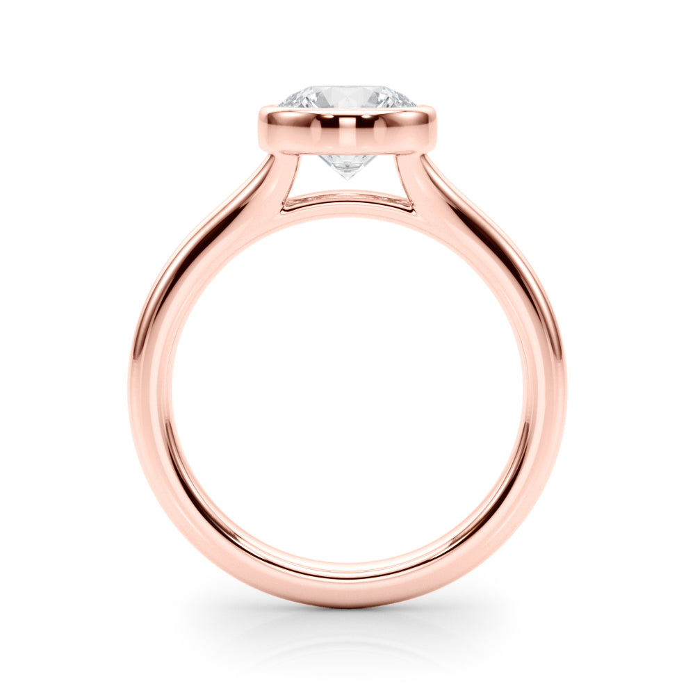 Luxe Solitaire Rd Bezel Set Round Diamond Engagement Ring — 9K/18K Gold & Platinum