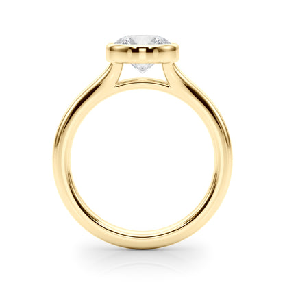 Lab Grown Diamond D-VVS Round Cut Bezel Set Solitaire Wedding Ring Birthday Gift for Her