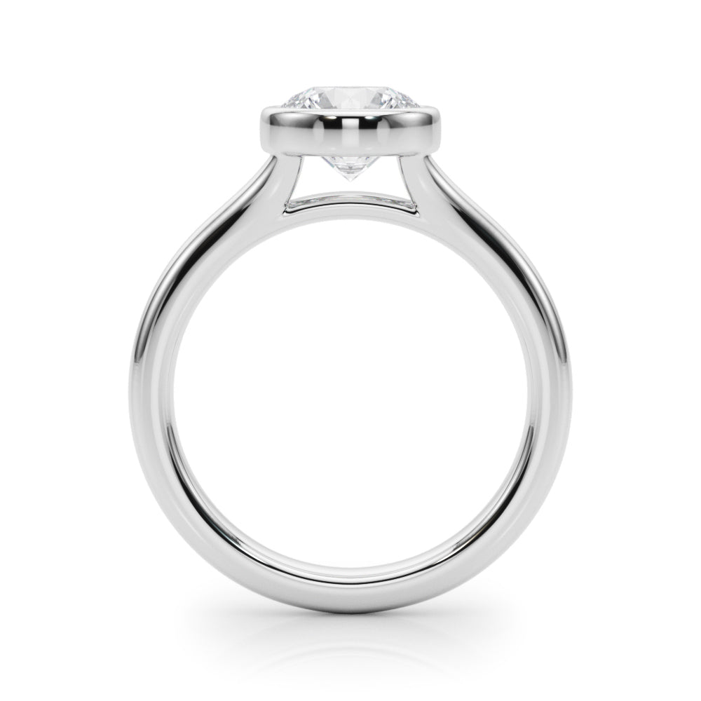 Luxe Solitaire Rd Bezel Set Round Diamond Engagement Ring — 9K/18K Gold & Platinum