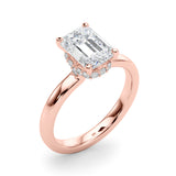 Couture Hidden Halo Ec Center Emerald Diamond Engagement Ring — 9K/18K Gold & Platinum