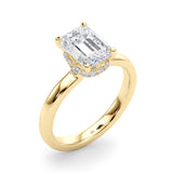 Couture Hidden Halo Ec Center Emerald Diamond Engagement Ring — 9K/18K Gold & Platinum