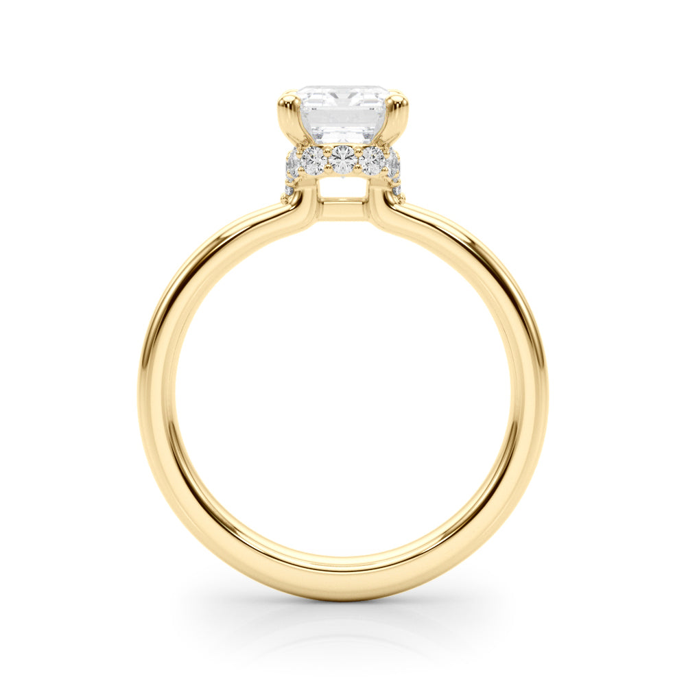 Couture Hidden Halo Ec Center Emerald Diamond Engagement Ring — 9K/18K Gold & Platinum