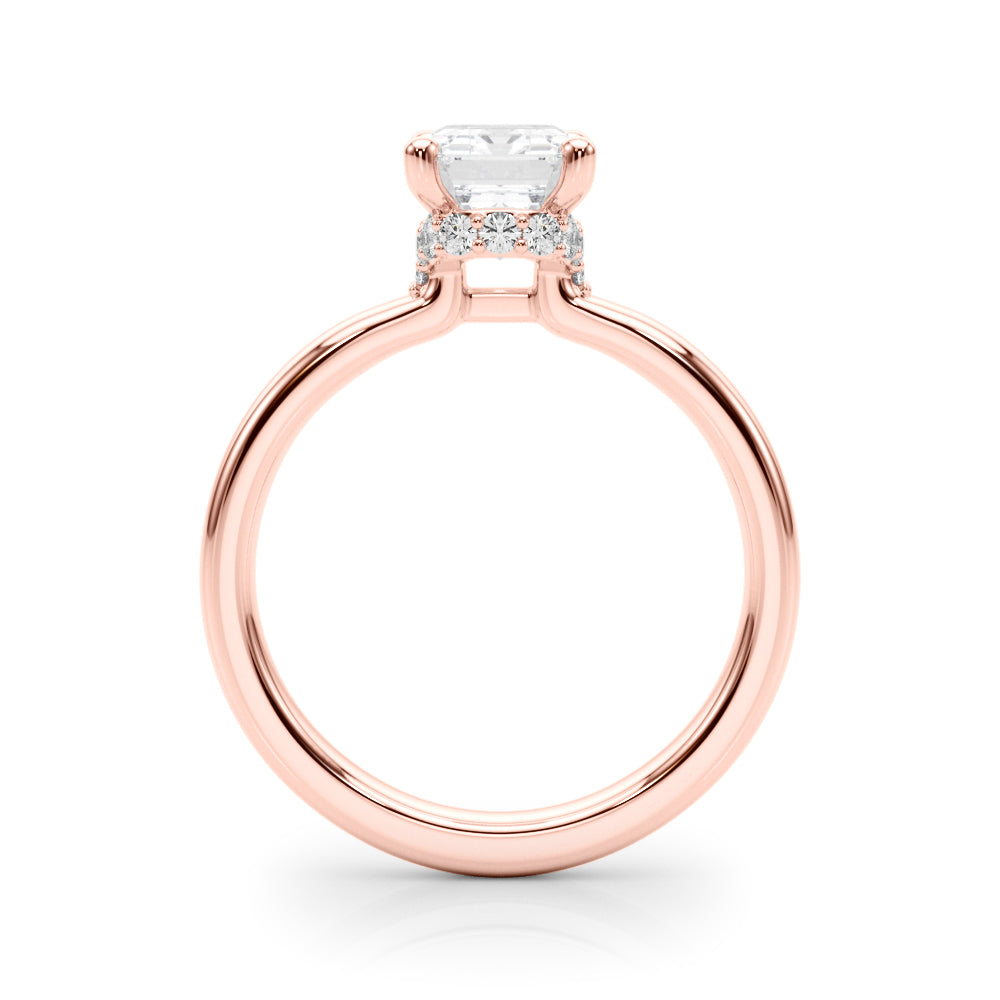 Couture Hidden Halo Ec Center Emerald Diamond Engagement Ring — 9K/18K Gold & Platinum