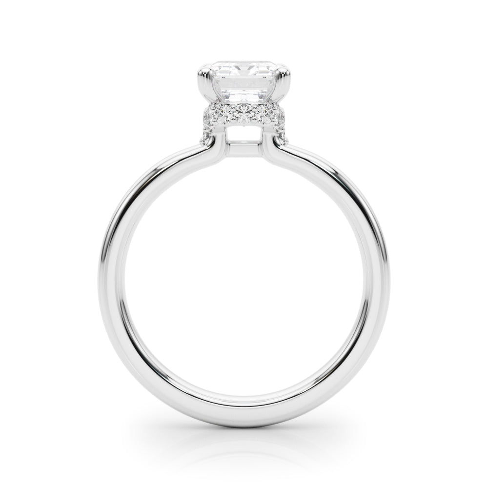 Couture Hidden Halo Ec Center Emerald Diamond Engagement Ring — 9K/18K Gold & Platinum