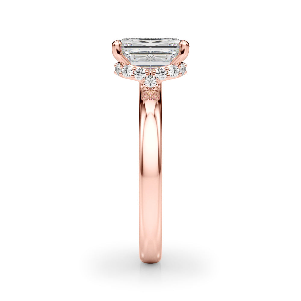 Couture Hidden Halo Ec Center Emerald Diamond Engagement Ring — 9K/18K Gold & Platinum