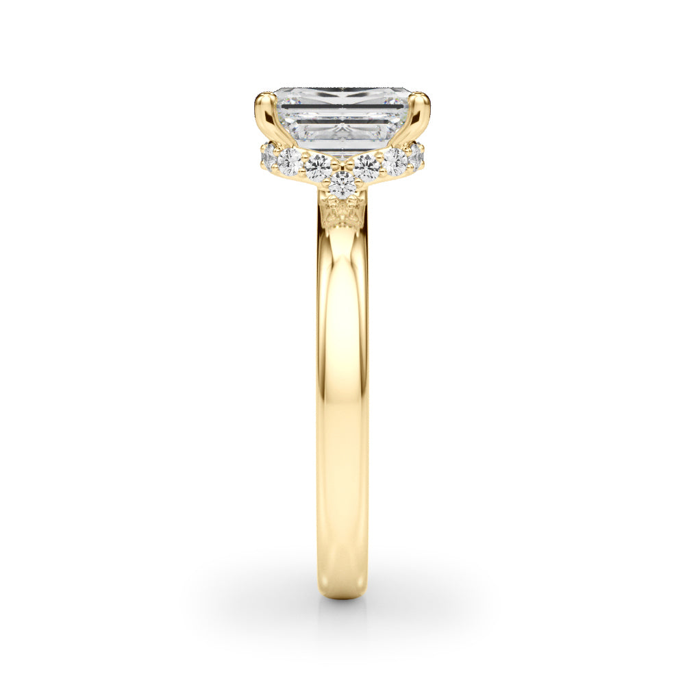 Couture Hidden Halo Ec Center Emerald Diamond Engagement Ring — 9K/18K Gold & Platinum