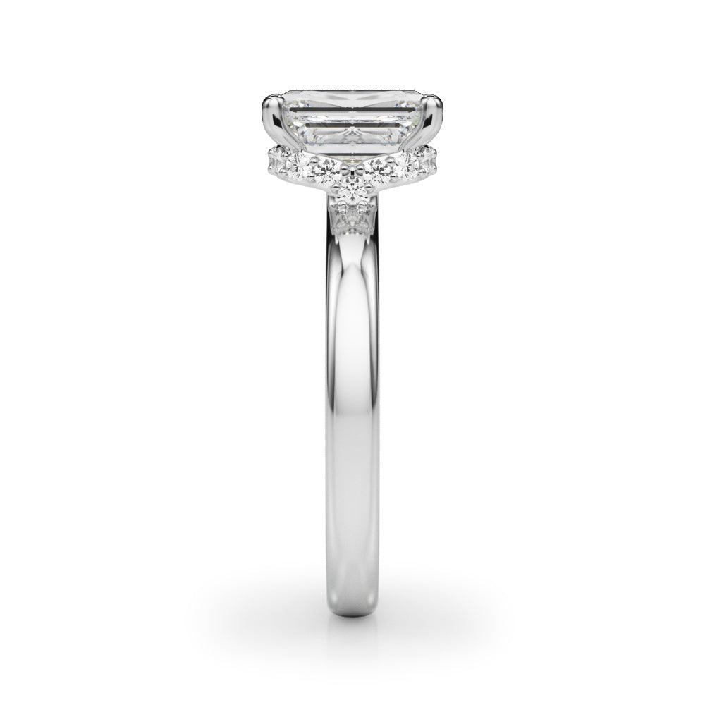 Couture Hidden Halo Ec Center Emerald Diamond Engagement Ring — 9K/18K Gold & Platinum