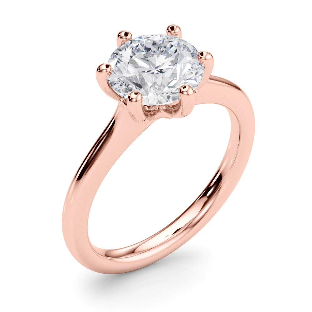 Elegant Rd Solitaire Round Diamond Engagement Ring — 9K/18K Gold & Platinum