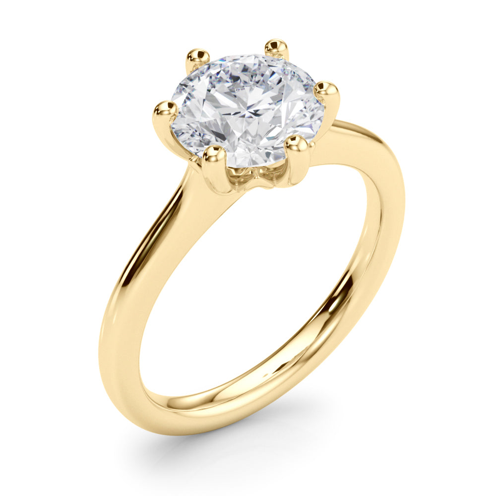 Elegant Rd Solitaire Round Diamond Engagement Ring — 9K/18K Gold & Platinum