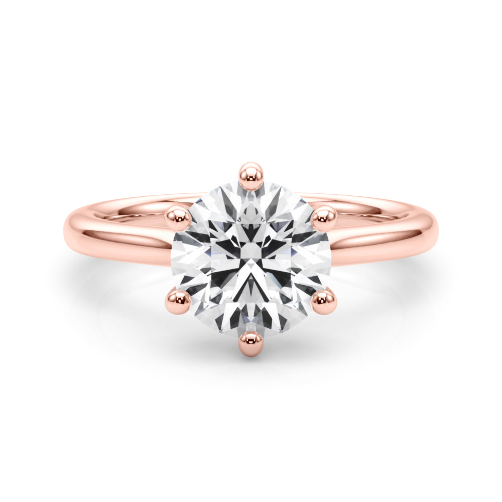 Elegant Rd Solitaire Round Diamond Engagement Ring — 9K/18K Gold & Platinum