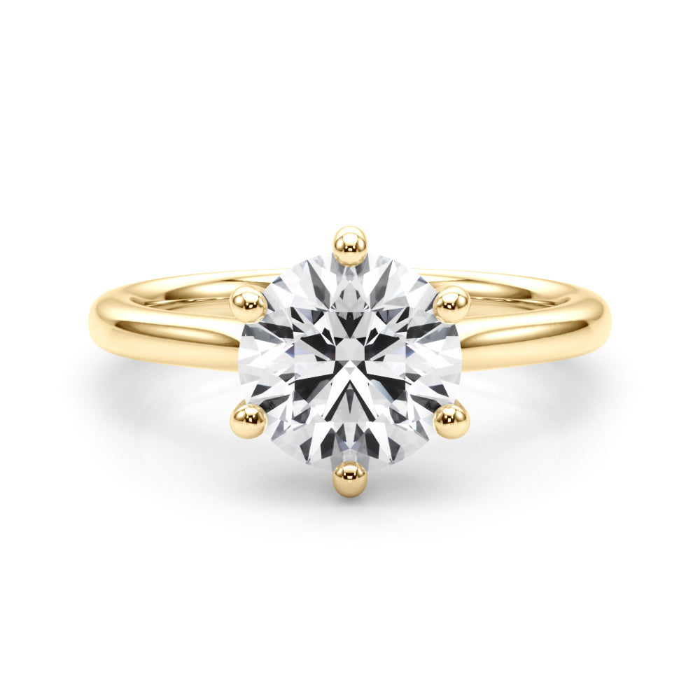 Elegant Rd Solitaire Round Diamond Engagement Ring — 9K/18K Gold & Platinum