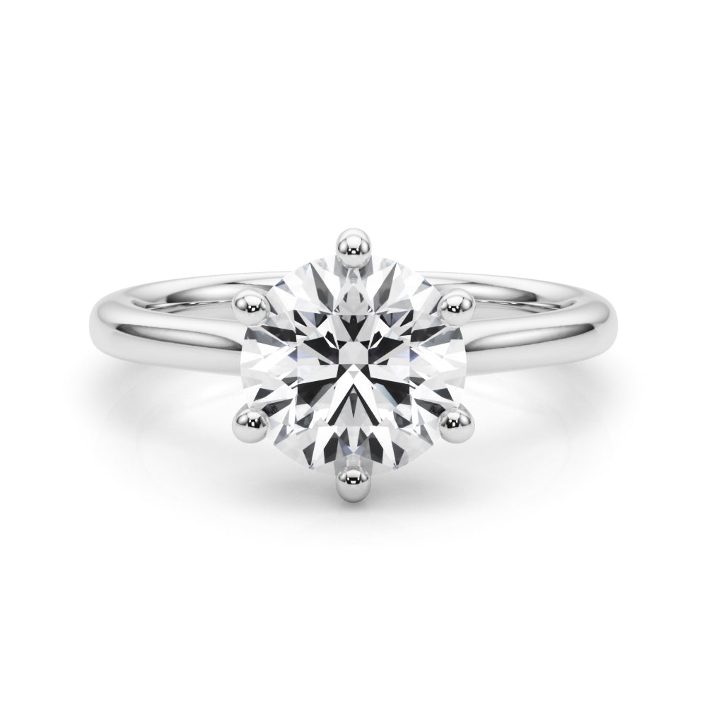 Elegant Rd Solitaire Round Diamond Engagement Ring — 9K/18K Gold & Platinum
