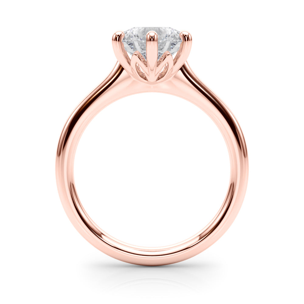 Elegant Rd Solitaire Round Diamond Engagement Ring — 9K/18K Gold & Platinum