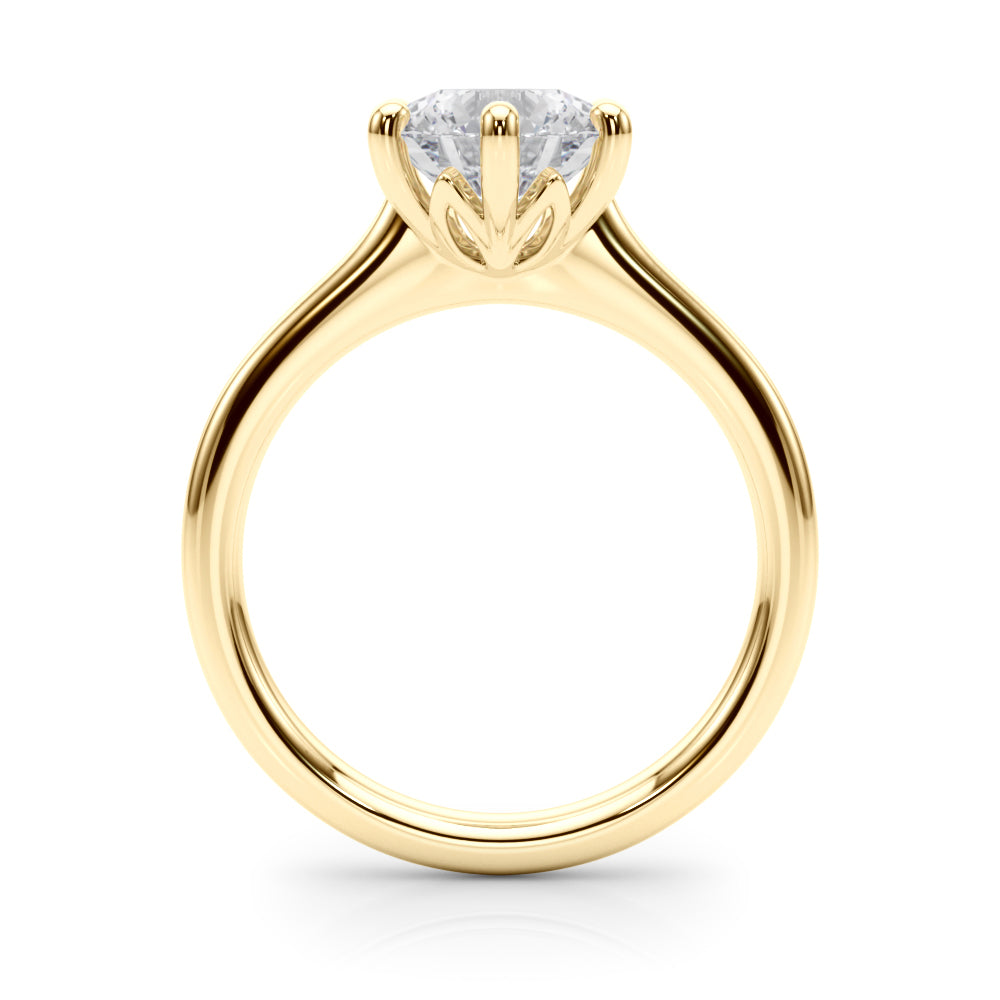 Elegant Rd Solitaire Round Diamond Engagement Ring — 9K/18K Gold & Platinum