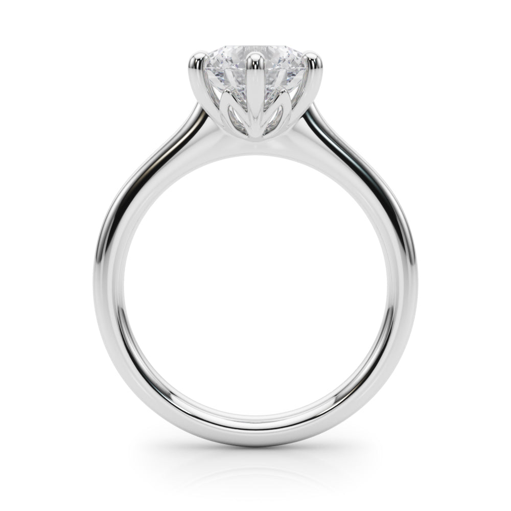 Elegant Rd Solitaire Round Diamond Engagement Ring — 9K/18K Gold & Platinum