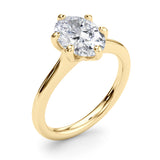 Vintage-Inspired Solitaire Oval Diamond Engagement Ring — 9K/18K Gold & Platinum