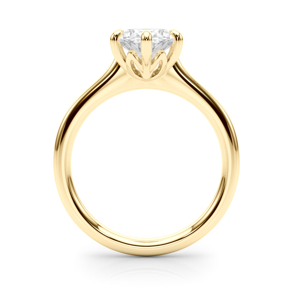 Vintage-Inspired Solitaire Oval Diamond Engagement Ring — 9K/18K Gold & Platinum