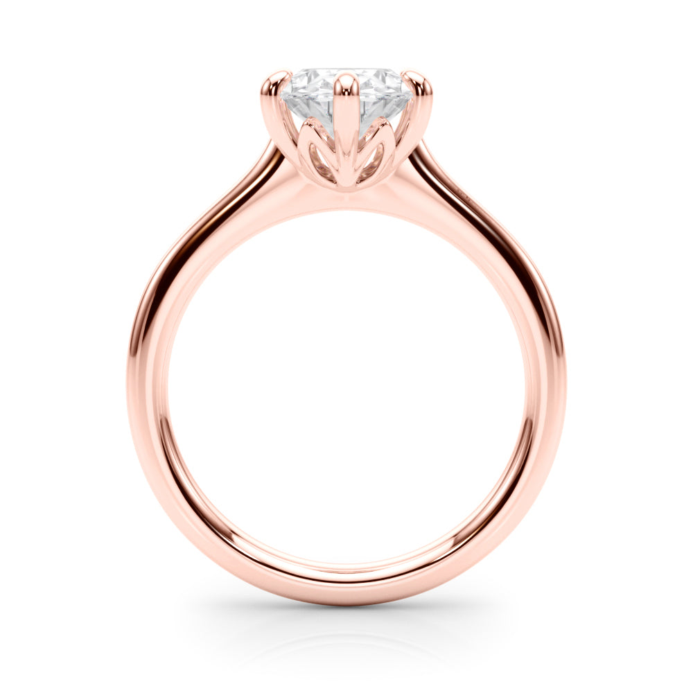 Vintage-Inspired Solitaire Oval Diamond Engagement Ring — 9K/18K Gold & Platinum