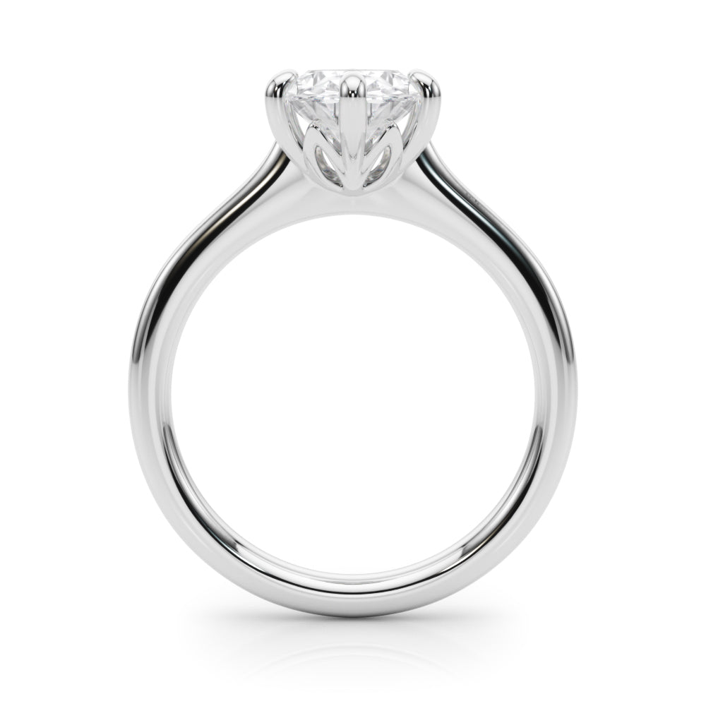 Vintage-Inspired Solitaire Oval Diamond Engagement Ring — 9K/18K Gold & Platinum