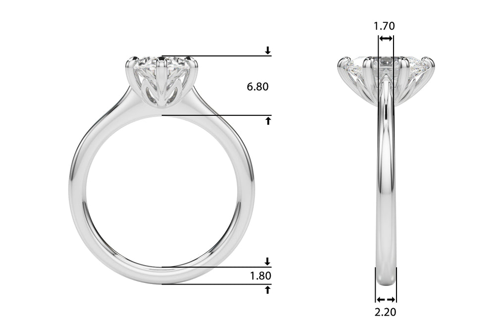 Vintage-Inspired Solitaire Oval Diamond Engagement Ring — 9K/18K Gold & Platinum