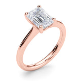 Heirloom Solitaire Cut Emerald Diamond Engagement Ring — 9K/18K Gold & Platinum
