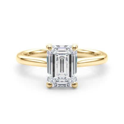 Lab-Grown D-VVS Emerald Cut Diamond Four Prong Solitaire Engagement Ring