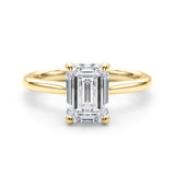 Lab-Grown D-VVS Emerald Cut Diamond Four Prong Solitaire Engagement Ring