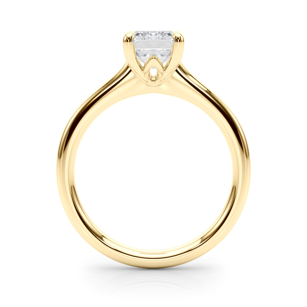 Heirloom Solitaire Cut Emerald Diamond Engagement Ring — 9K/18K Gold & Platinum