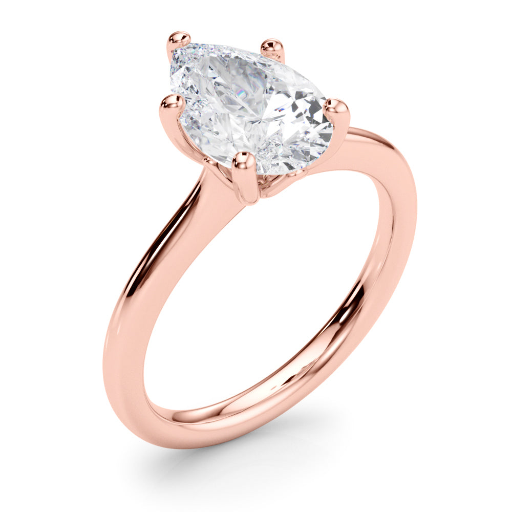 Luxe Solitaire Shape Pear Diamond Engagement Ring — 9K/18K Gold & Platinum
