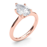 Luxe Solitaire Shape Pear Diamond Engagement Ring — 9K/18K Gold & Platinum