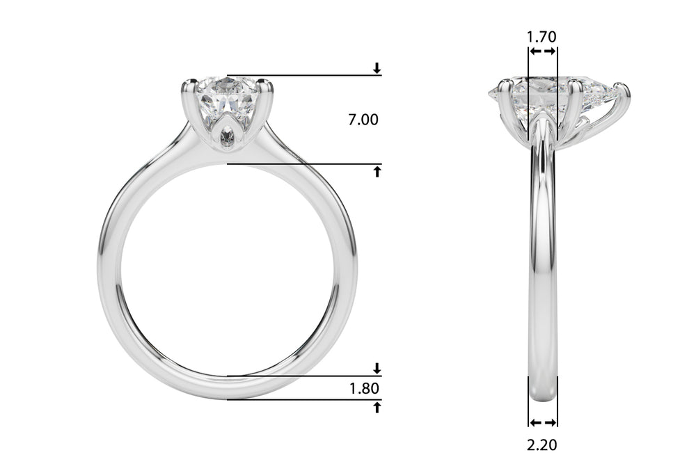 Luxe Solitaire Shape Pear Diamond Engagement Ring — 9K/18K Gold & Platinum