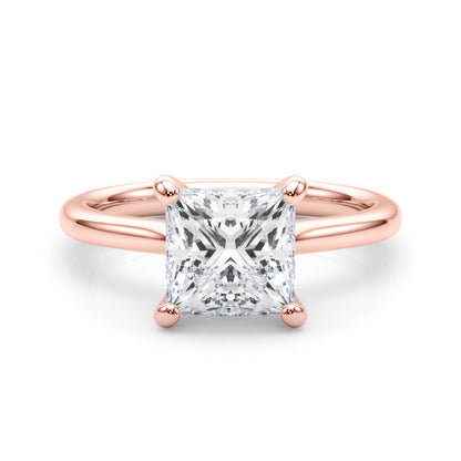 Lab-Grown D-VVS Princess Cut Diamond Solitaire Engagement Ring.