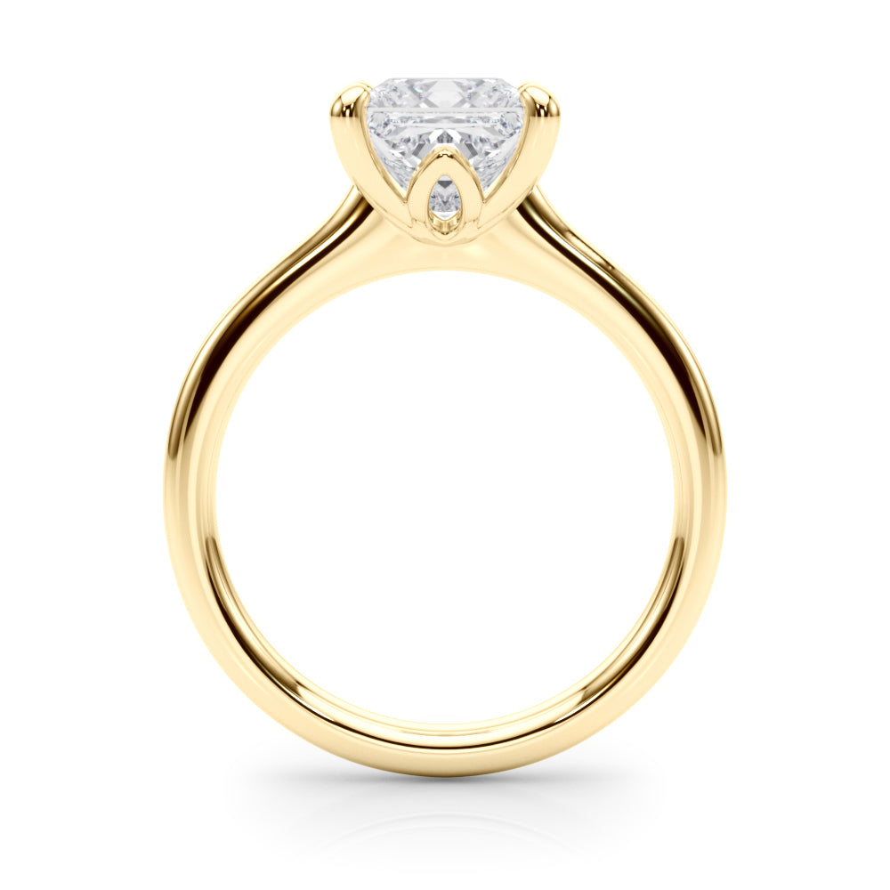 Refined Solitaire Cut Princess Diamond Engagement Ring — 9K/18K Gold & Platinum