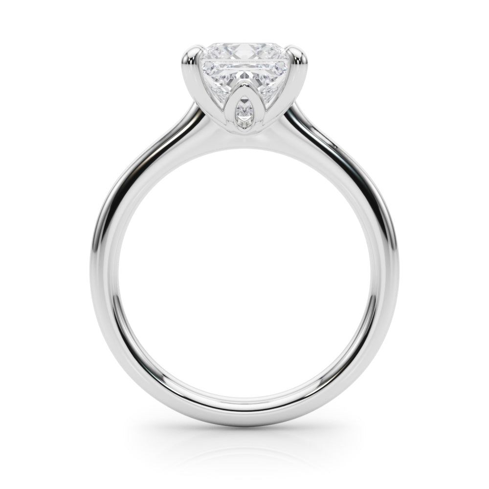 Lab-Grown D-VVS Princess Cut Diamond Solitaire Engagement Ring.