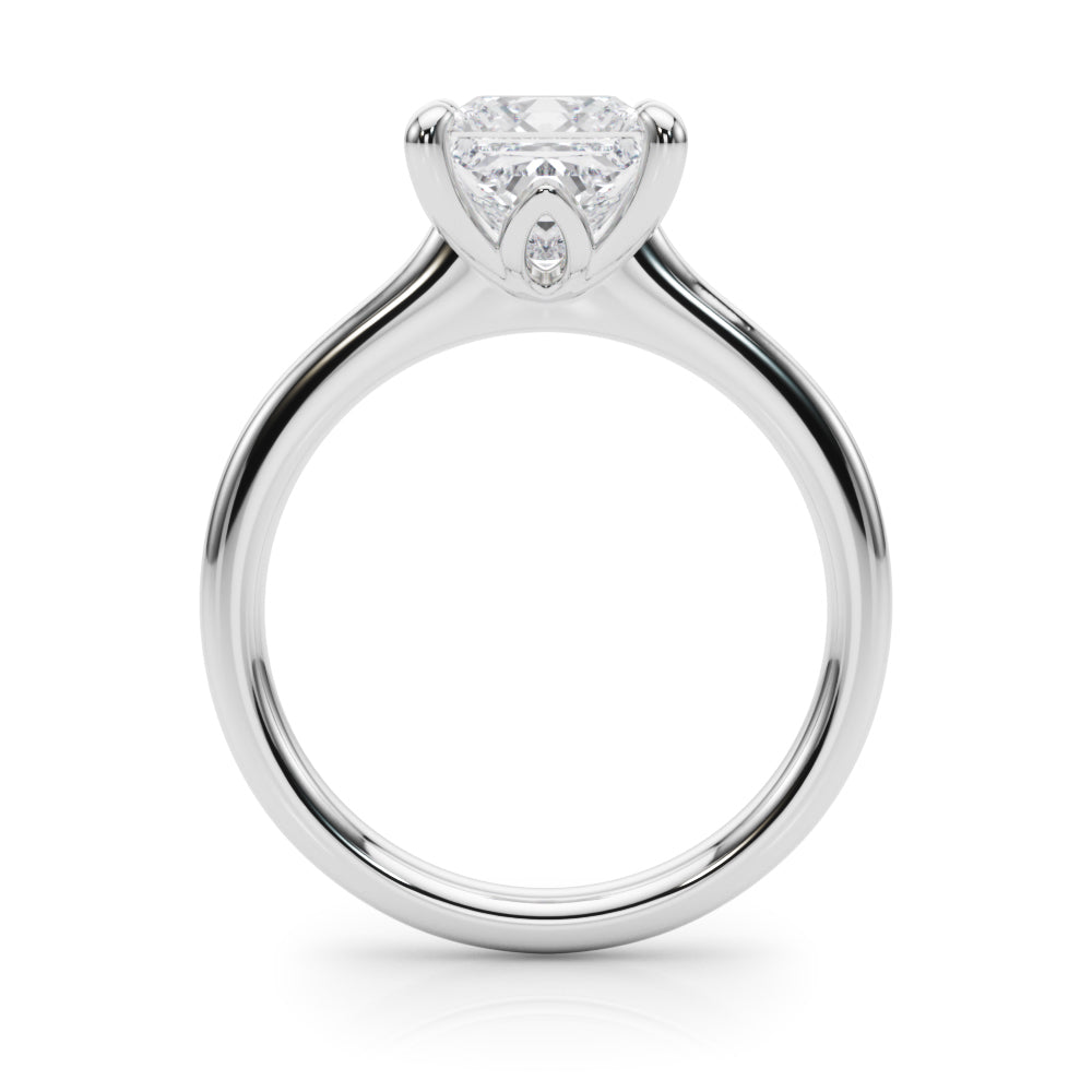 Refined Solitaire Cut Princess Diamond Engagement Ring — 9K/18K Gold & Platinum