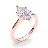 Iconic Solitaire Marquise Diamond Engagement Ring — 9K/18K Gold & Platinum