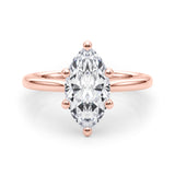 Lab-Grown Marquise Cut Diamond  Floral Six-Prong Solitaire Engagement Ring. 