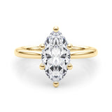 Lab-Grown Marquise Cut Diamond  Floral Six-Prong Solitaire Engagement Ring. 
