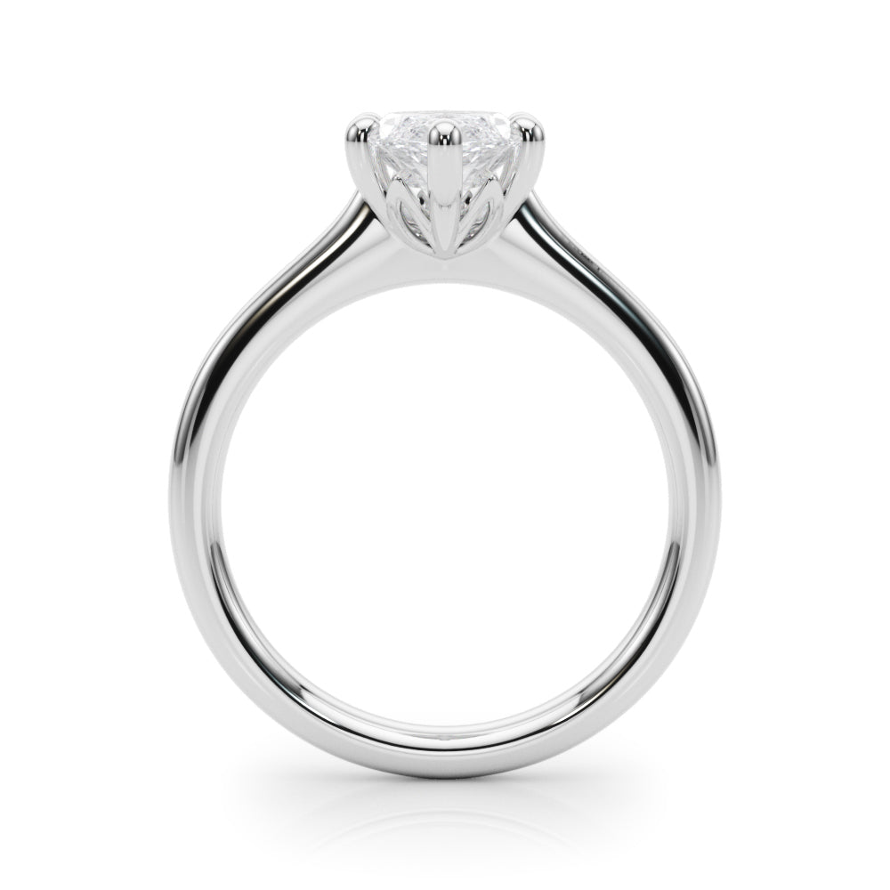 Lab-Grown Marquise Cut Diamond  Floral Six-Prong Solitaire Engagement Ring. 