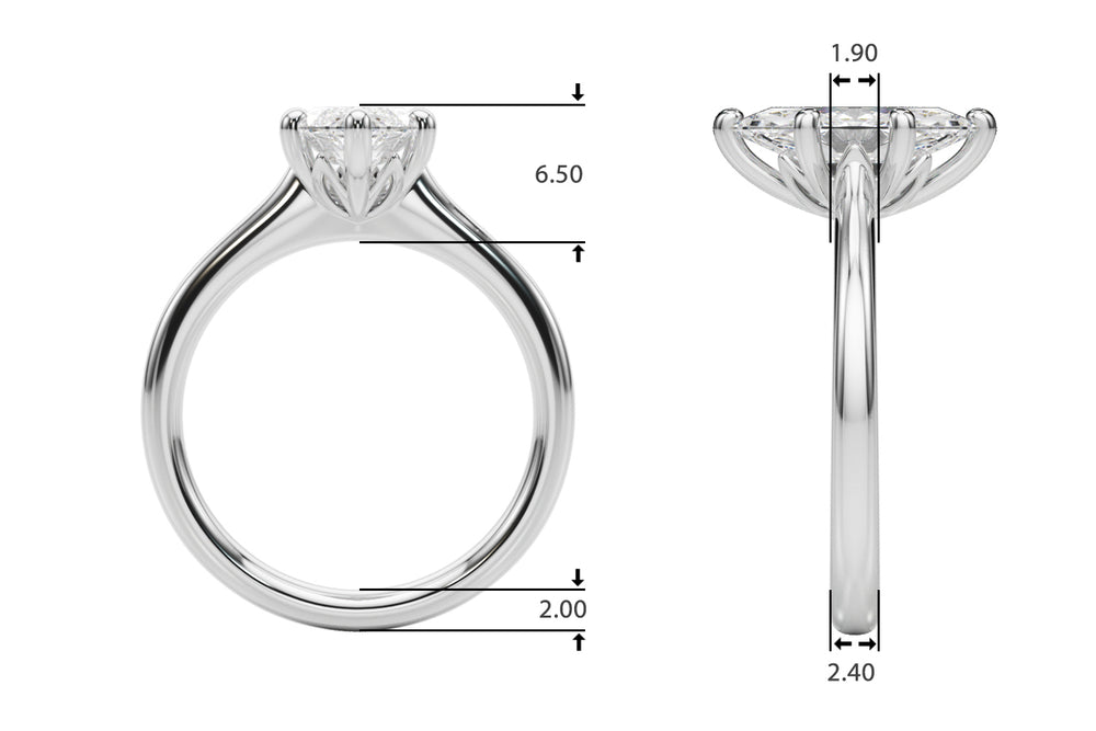 Iconic Solitaire Marquise Diamond Engagement Ring — 9K/18K Gold & Platinum