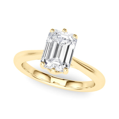 Lab-Grown Emerald Cut Diamond Six Prong Solitaire Engagement Ring Gift