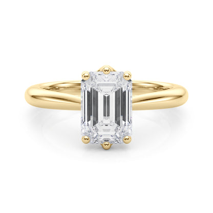 Lab-Grown Emerald Cut Diamond Six Prong Solitaire Engagement Ring Gift