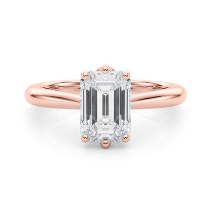 Lab-Grown Emerald Cut Diamond Six Prong Solitaire Engagement Ring Gift