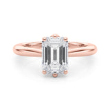 Lab-Grown Emerald Cut Diamond Six Prong Solitaire Engagement Ring Gift