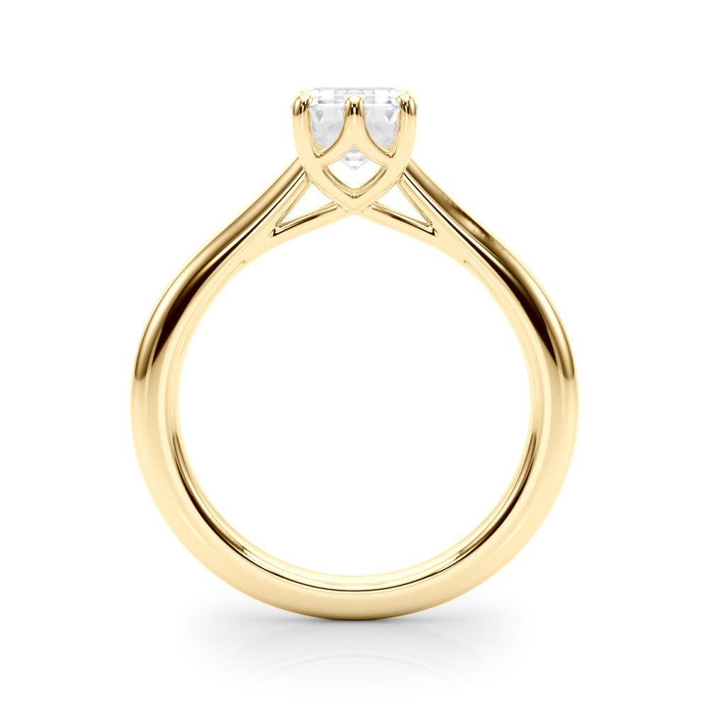 Signature Solitaire Cut Emerald Diamond Engagement Ring — 9K/18K Gold & Platinum
