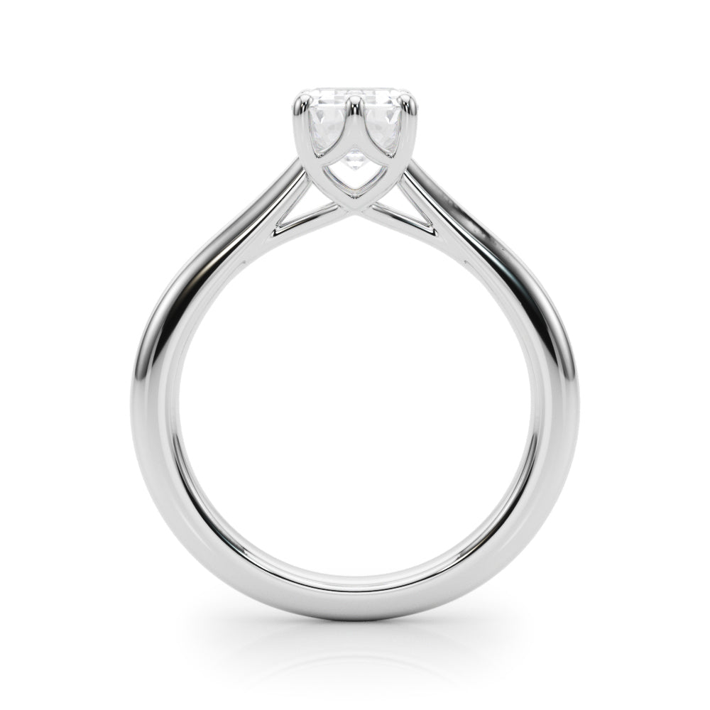 Signature Solitaire Cut Emerald Diamond Engagement Ring — 9K/18K Gold & Platinum