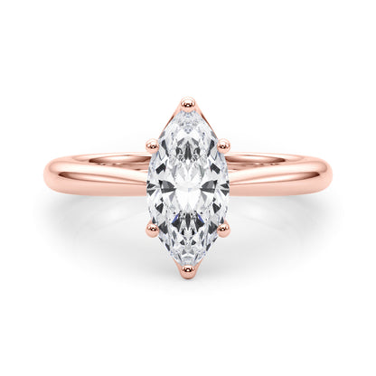 D-VVS Lab-Grown Marquise Cut Diamond Six Prong Solitaire Engagement Ring.